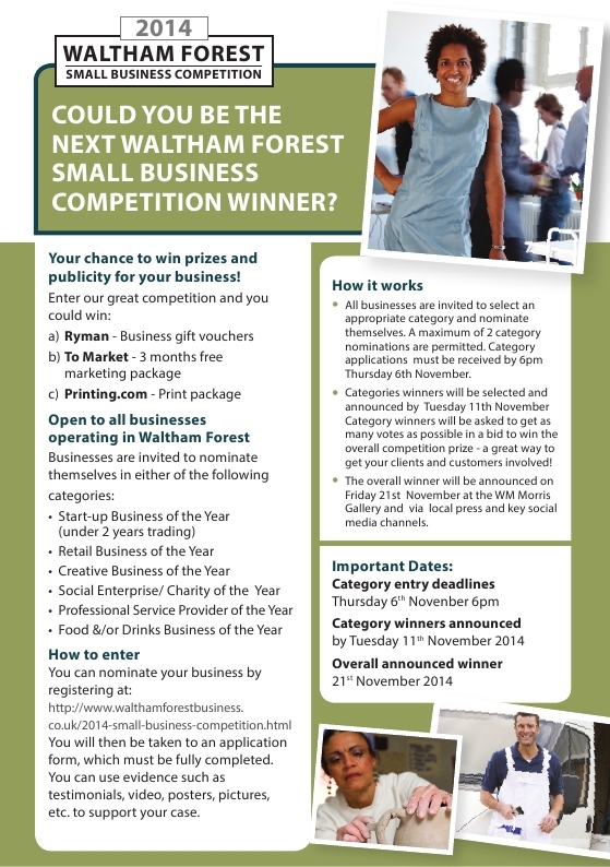 Enter the 2014 Waltham Forest Small Business Competition 